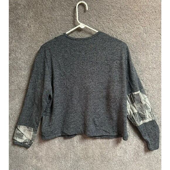 Vintage 70s 80s Cardigan Grandpa Sweater Womens Large Patchwork Folk Hippie - Picture 2 of 10